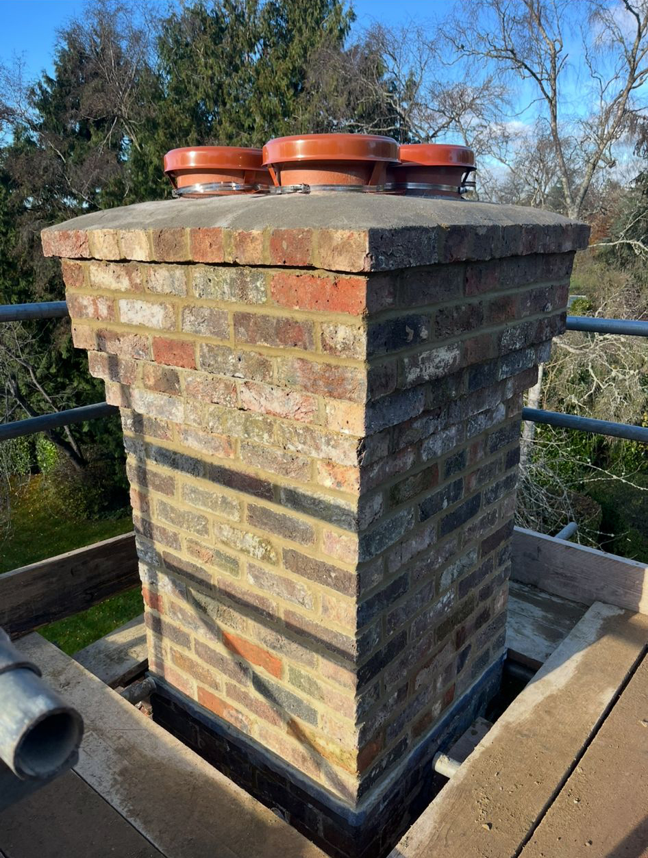 Chimney that has been repointed Chimney that has been repointed