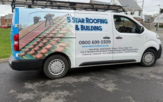 5 Star Roofing & Building branded van